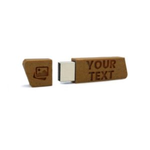 Clé USB 3D personnalisée en bois avec texte et image personnalisables, couleur bois