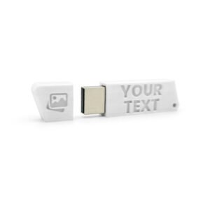 Clé USB 3D personnalisée avec texte et image personnalisables, couleur blanc